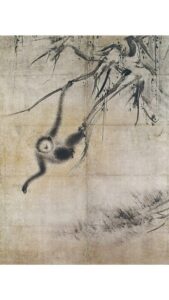 重要文化財 長谷川等伯《枯木猿猴図》左隻