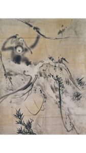 重要文化財 長谷川等伯《枯木猿猴図》右隻