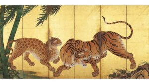 狩野山楽《龍虎図屏風》左隻