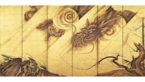 狩野山楽《龍虎図屏風》右隻