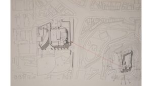 黒川紀章《和歌山城との方角関係図》
